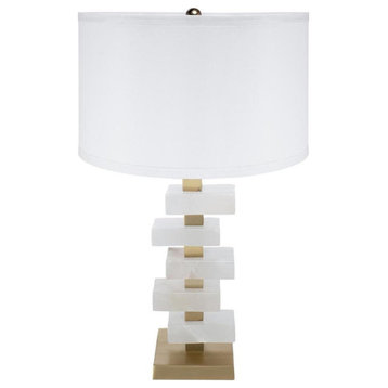 Anita 1 Light Table Lamp, White and Gold