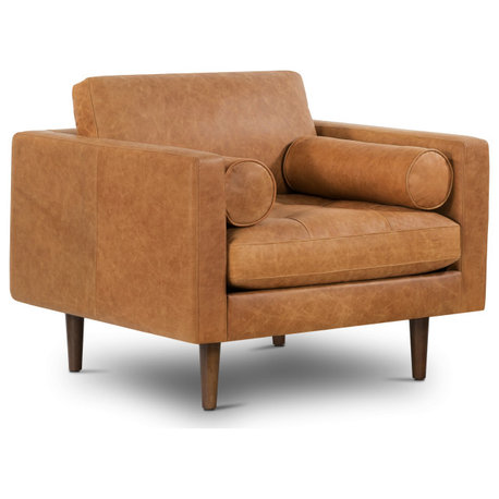 Poly and Bark Napa Lounge Chair, Cognac Tan