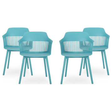 Gable Outdoor Dining Chair, Set of 4, Teal