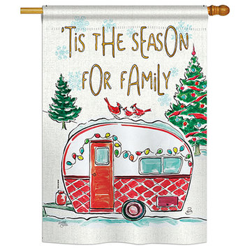 Season For Family Winter, Seasonal House Flag 28"x40"