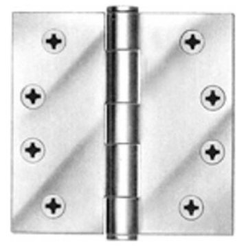 Tell HG100020 Prime Coated Plain Bearing Door Hinge, 4-1/2'' x 4-1/2'', 3-Pack