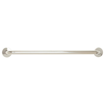 Stainless Steel Wall Mount Shower Grab Bar, 1.25" Diameter, Polished, 16"