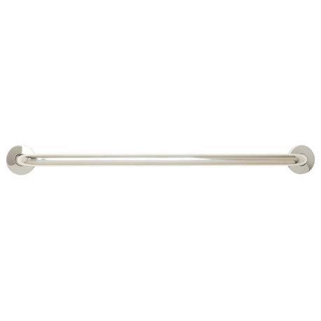 Stainless Steel Wall Mount Shower Grab Bar, 1.25" Diameter, Polished, 16"