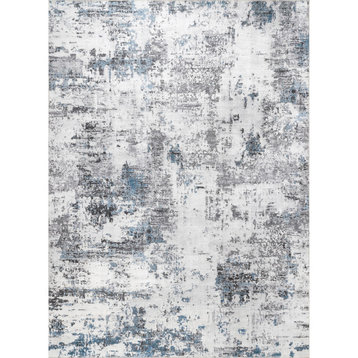 nuLOOM Dali Machine Washable Modern Abstract Area Rug, Gray, 4'x6'