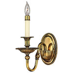 HInkley - Hinkley Cambridge Medium Single Light Sconce, Burnished Brass - Cambridge offers classic New England appeal. The solid cast components, brass turnings, and beaded ball fonts reinforce its timeless style.