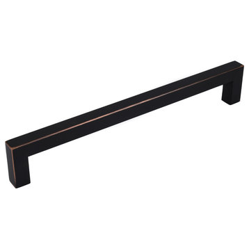 Celeste Square Bar Pull Cabinet Handle Oil-Rubbed Bronze Black Stainless 12mm, 8