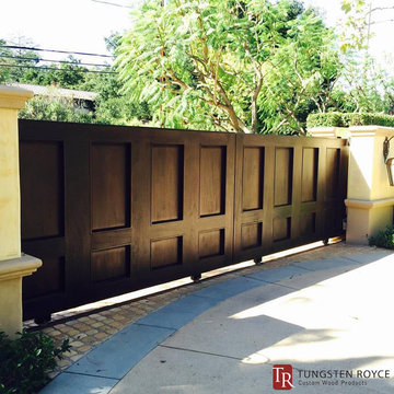 African Mahogany Automatic Driveway Gate