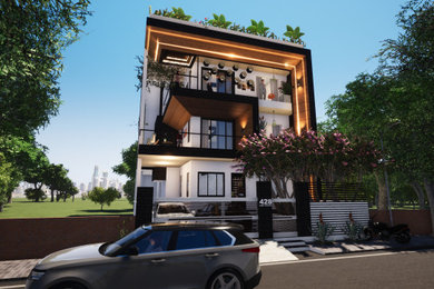 Inspiration for a modern balcony remodel in Other