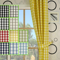 Moonbay Small Plaids Eyelet Cotton Curtains - Curtains
