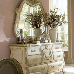 AICO Furniture - Lavelle Blanc Dresser & Mirror - 23815 - Fabric