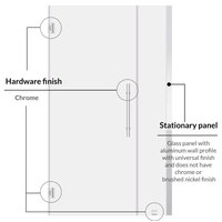 38-39"Wx72"H Shower Door ULTRA-E Chrome Finish