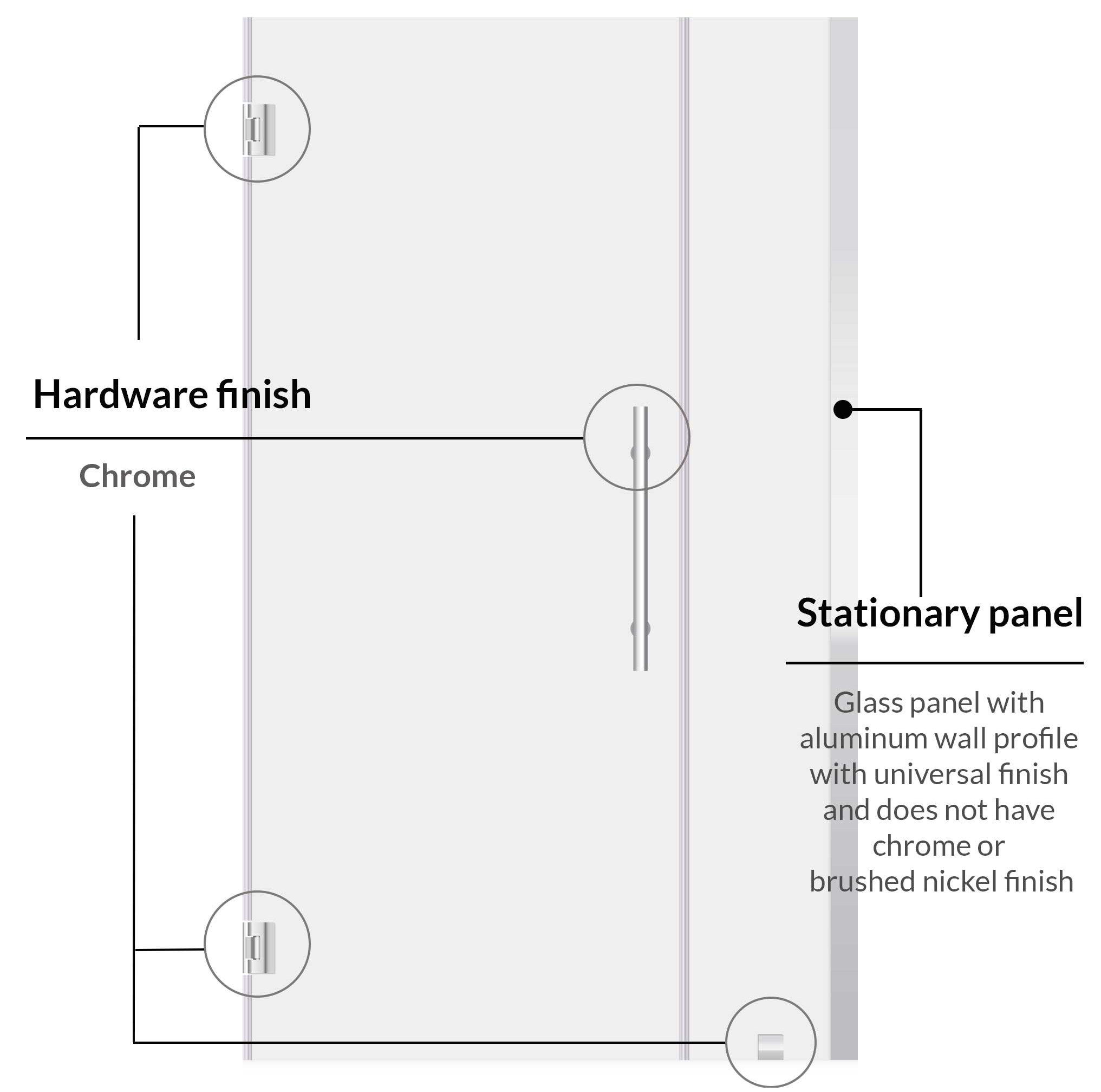 38-39"Wx72"H Shower Door ULTRA-E Chrome Finish