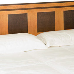 Handcrafted Solid Hardwood Headboard with Leather Accents - Headboards
