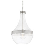 Hudson Valley Lighting - Hagen 1-Light Pendant Polished Nickel Finish Clear Glass - With its subtle evocations of decanters and lace, Hagen telegraphs the finery of a more civilized time and the rituals of hospitality. Its elegant simplicity grounds it in the contemporary and allows the fine thick glass to become a design statement of its own.