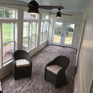 Old Mill Thin Brick Sunroom Brick Floor - Brick Color Castle Gate