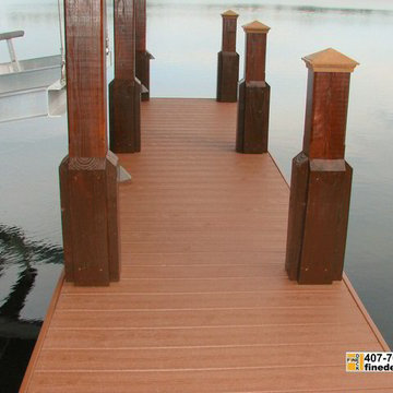New Two Story Dock With Hip Roof Over a Boat Slip, Maitland FL.