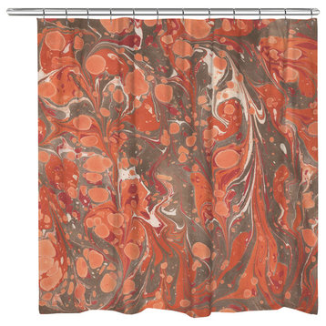 Laural Home Persimmon Marble Shower Curtain