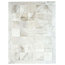 Patchwork Leather Cubed Cowhide Rug, White With Border, 200x300 cm