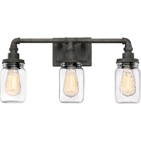 Quoizel SQR8603RK Squire 3 Light Bath Light - Rustic Black