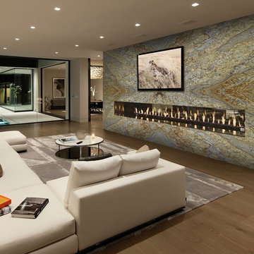 Stone Showcase Living and Dining Spaces