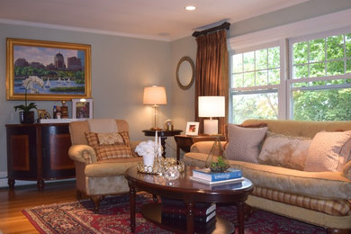 Mid-sized elegant formal living room photo in Boston