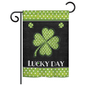 Lucky Day Clover, Seasonal St Patrick Vertical Garden Flag 13"x18.5"