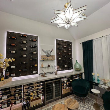 Custom Wooden Wine Storage and Tasting Room