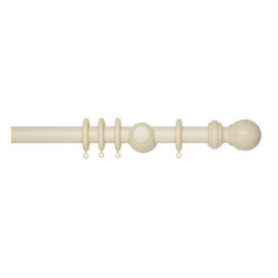 Cream pole, with classic ball finial - Curtain Poles