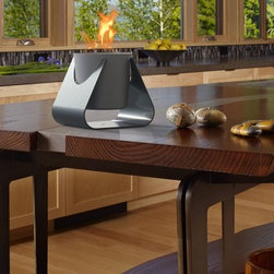 DecorPro 6.5'' x 5'' Karacell Tabletop Gunmetal Grey Fireburner D10301 - Tabletop Fireplaces
