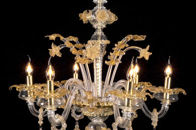 Lampadario in vetro di Murano e Oro - Valier