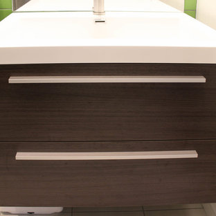 Moderne Badezimmer mit grünen Fliesen Ideen, Design & Bilder - Oktober