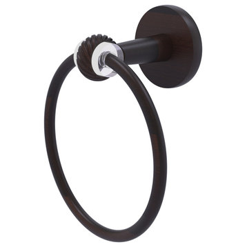 Clearview Towel Ring with Twisted Accents, Venetian Bronze