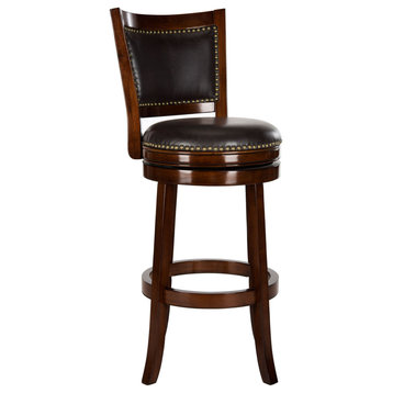 Charleston Swivel Bar Stool Espresso/Brown Seat Set of 2