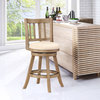 24" Sheldon Counter Stool, Driftwood Gray Wire-brush and Ivory