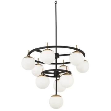 Alluria 10-Light Chandelier, Weathered Black With Autumn Gold