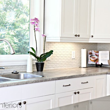 Maple Kitchen Cabinet Makeover - Paint and Countertops