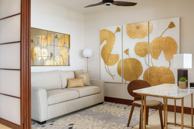 Example of a trendy living room design in Hawaii