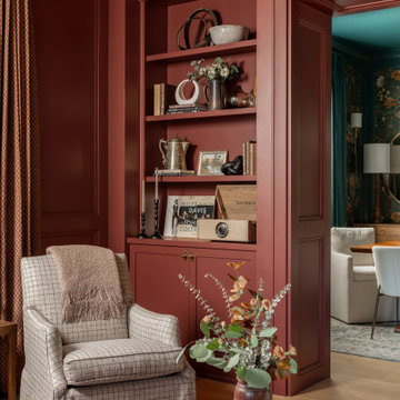 Moody Parlor in Deep Clay Color Palette Warm Cozy Sophisticated