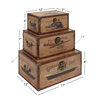 Vintage Brown Wooden Trunk Set 62230