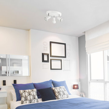 Melo 3-Light Track Lighting Canopy, Glossy White Finish, Bulbs Included