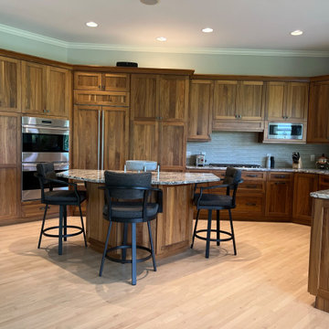 Transitional Kitchen & Butlers Pantry in Natural Walnut