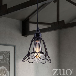 Zuo Hastings Ceiling Lamp Distressed Black - SKU: 98413 - Pendant Lighting