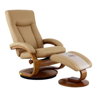 Mac Motion Relax R Relax-R™ Hamilton Recliner and Ottoman, Cobblestone Top Grain Leather ...