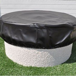 Round Vinyl Fire Pit Cover in Black - Fire Pit Accessories