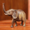 Novica Proud African Elephant Ebony Sculpture