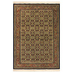 Bareens Designer Rugs - Oriental Ziegler Charlie Blue Red Hand-Knotted Wool Rug - 3'9'' x 5'9'' - Enhance the ambiance of your home with this magnificent Persian-influenced Turkish hand-knotted rug made by skilled artisans capable of creating the most exceptional vegetable dyes and hand-spun wool. This exquisite handmade rug is a one-of-a-kind Peshawar Kafkaz, otherwise identified as Chobi, Chobi Peshawar, Oushak, or Ziegler rug. These handmade rugs are crafted in Pakistan utilizing superior-quality wool imported from Australia, New Zealand, and Korea in two types of weaves: the Persian weave and the Mori weave. This rug is meticulously crafted by hand using the finest natural vegetable dyes extracted from local plants. The artisans use a blend of hand-spun local and fine merino wool, resulting in a rug with a compelling texture, higher lanolin content, and longer staple. The artisans occasionally incorporate natural or artificial silk into the pile to enhance specific motifs. The finished product is an awe-inspiring execution of flawless design and an understated palette that exudes elegance.