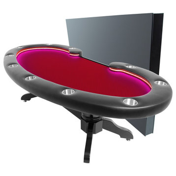Lumen HD Poker Table, Red, Suited Speed, With Dining Top