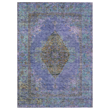 Machine Washable Indoor/Outdoor Chantille ACN2021 Purple 2'6" x 3'10" Rug