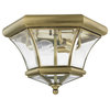 Monterey/Georgetown 3 Light Outdoor Ceiling Light, Antique Brass