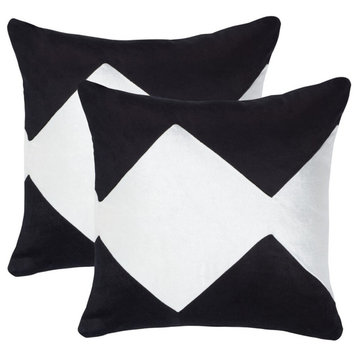 Safavieh Tabytha Pillow, Black/Ivory, 1'6" Square